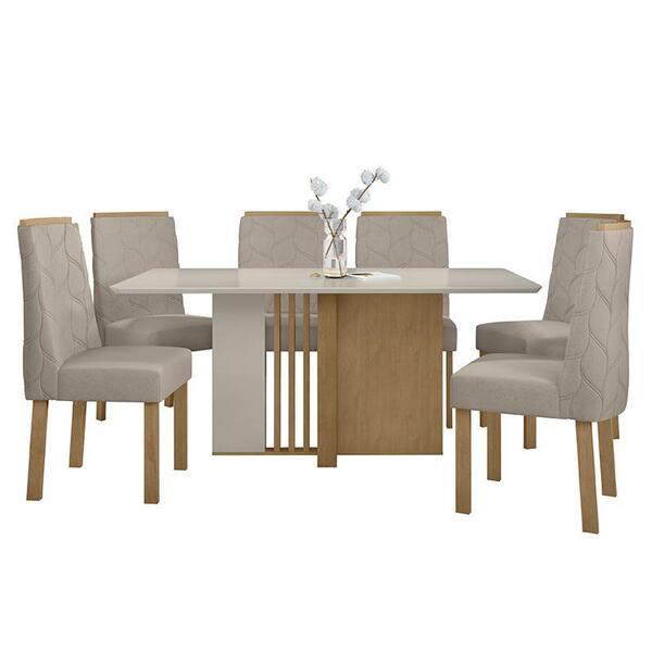 Mesa De Jantar 170x90 Com 6 Cadeiras Astrid - Móveis Lopas