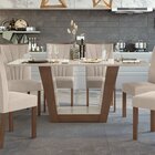 Mesa De Jantar 170x90cm Tampo Mdf/vidro Apogeu Móveis Lopas I