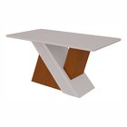 Mesa De Jantar 170x90cm Tampo Mdf/vidro Vênus  Frassino/off W