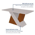 Mesa De Jantar 170x90cm Tampo Mdf/vidro Vênus  Frassino/off W