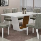 Mesa De Jantar 180cm Base Flex Color Tampo Em Mdf E Vidro Ale