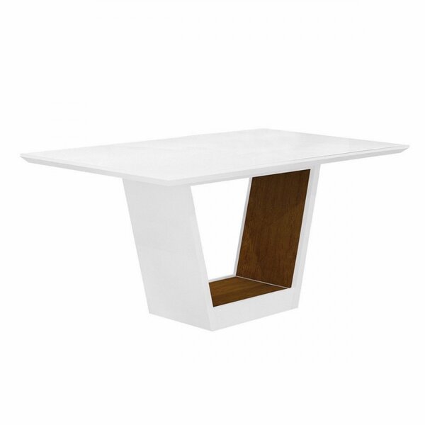 Mesa De Jantar 180cm Base Flex Color Tampo Em Mdf E Vidro Ale