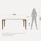Mesa De Jantar 180cm Retangular Com Vidro Donatella Off White