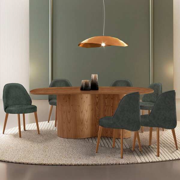 Mesa De Jantar 180cm X 80cm Madeira Tampo Laminado Orgânico C