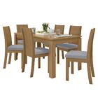 Mesa De Jantar 180x90 Com 6 Cadeiras Athenas Amêndoa/ - Móvei