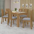 Mesa De Jantar 180x90 Com 6 Cadeiras Athenas Amêndoa/ - Móvei