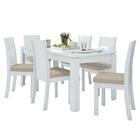 Mesa De Jantar 180x90 Com 6 Cadeiras Athenas Branco/ - Móveis