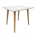 Mesa De Jantar 1.2 Lizzie Branco Com Tampo De Vidro