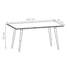 Mesa De Jantar 1.2 Lizzie Branco Com Tampo De Vidro