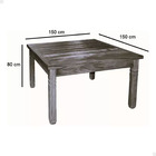 Mesa De Jantar 1 5x1 5m Em Madeira Maciça Pátina