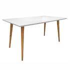 Mesa De Jantar 1.6 Verônica Branco Com Tampo De Vidro