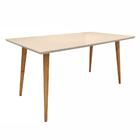 Mesa De Jantar 1.6 Verônica Off White Com Tampo De Vidro