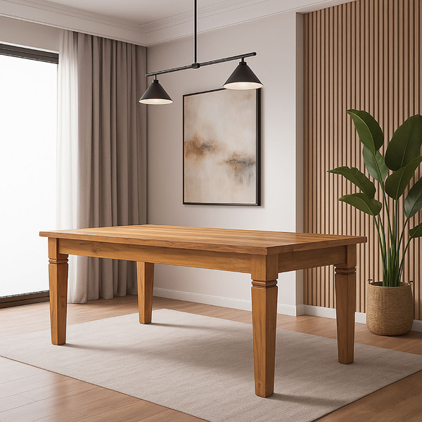 Mesa De Jantar 1 8 M Madeira Maciça Natural