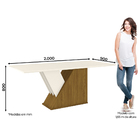 Mesa De Jantar 200cm Para 8 Lugares Egípcio H02 Nature/off -