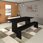 Mesa De Jantar 200x80x74cm 2,5cm Com 2 Banco Essence Preto