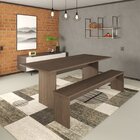 Mesa De Jantar 200x80x74cm 2,5cm Com 2 Banco Essence Terracota