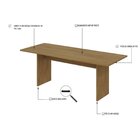 Mesa De Jantar 200x80x74cm 2,5cm Essence Vermont Oak