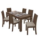 Mesa De Jantar 200x90 Com 6 Cadeiras Athenas Imbuia/ - Móveis