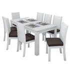 Mesa De Jantar 200x90 Com 8 Cadeiras Athenas Branco/ - Móveis