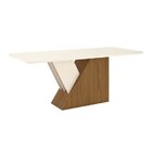 Mesa De Jantar 200x90cm Tampo Vidro/mdf Canto Arredondado Epi
