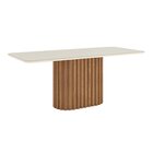 Mesa De Jantar 200x90cm Tampo Vidro/mdf Canto Arredondado Sol