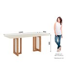 Mesa De Jantar 200x90cm Tampo Vidro/mdf Canto Arredondado Yar