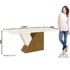 Mesa De Jantar 200x90cm Tampo Vidro/mdf Epic Nature/off White