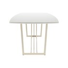 Mesa De Jantar 220cm E Tampo De Vidro Albany Off White Fosco/