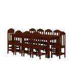 Mesa De Jantar 220cm Madeira Maciça 10 Lugares Castanho