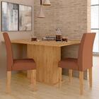 Mesa De Jantar 2 Cadeiras Atenas Cinamom/suede Terracot - M.