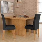 Mesa De Jantar 2 Cadeiras Atenas Cinamomo/suede Preto - M. Ar