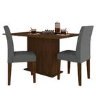 Mesa De Jantar 2 Cadeiras Atenas Imbuia/suede Cinza - M. Arap