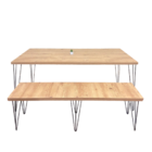 Mesa De Jantar 4 A 6 Lugares Industrial Rústica + Banco Antiq