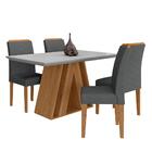 Mesa De Jantar 4 Cadeiras 1,36 Ravena Cinamom/off/cinza - M.