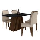 Mesa De Jantar 4 Cadeiras 1,36 Ravena Imbuia/preto/bege - M.