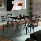 Mesa De Jantar 4 Cadeiras Preta Piauí Shop Jm
