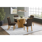 Mesa De Jantar 4 Cadeiras Retangular Rufato Berlim Melis Sued