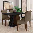 Mesa De Jantar 4 Cadeiras Sícilia Imbuia/preto/capuccin - M.