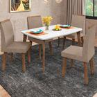 Mesa De Jantar 4 Lugares 1,20 X 0,90 Drancy Trapézio Off White