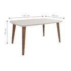 Mesa De Jantar 4 Lugares 1,20 X 0,90 Drancy Trapézio Off White