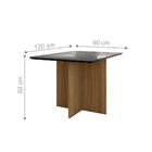 Mesa De Jantar 4 Lugares 1,20m Tampo Com Vidro Veneza Carvalh