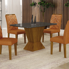 Mesa De Jantar 4 Lugares 1,20m Tampo Copo Mdf-vidro Larissa M