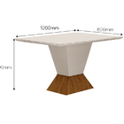 Mesa De Jantar 4 Lugares 1,20m Tampo Mdf-vidro Larissa Moveis