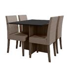 Mesa De Jantar 4 Lugares 1,20m Veneza Amendoa Grafite