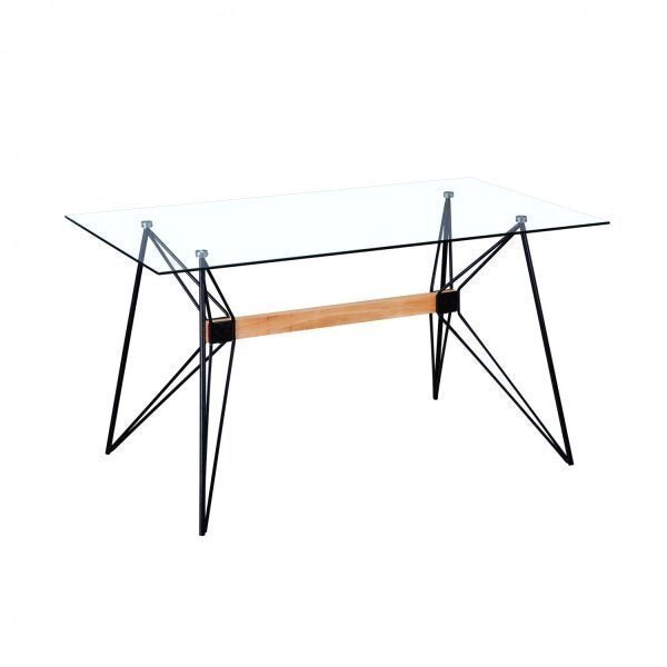 Mesa De Jantar 4 Lugares 120cm Base Aramada Araçá Preto/incol