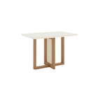 Mesa De Jantar 4 Lugares 120cm Tampo Mdf Com Vidro Canto Arre