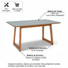Mesa De Jantar 4 Lugares 120x90 Tampo De Vidro Em Madeira Mar
