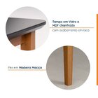 Mesa De Jantar 4 Lugares 130cm Com Tampo Mdf E Vidro Tangará
