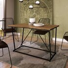 Mesa De Jantar 4 Lugares 130cm Placa E Ponto Preto/noce Oro