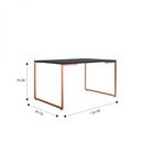 Mesa De Jantar 4 Lugares 135cm Industrial Aço Tampo Em Bp Por